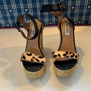 Steve Madden Leopard Print Espadrille Wedges
